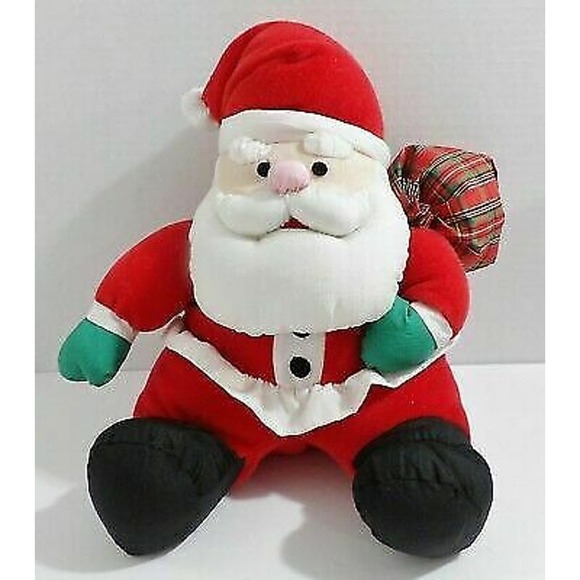 Vintage 1993 Gibson Greetings Plush Christmas Santa 12" - Picture 1 of 2